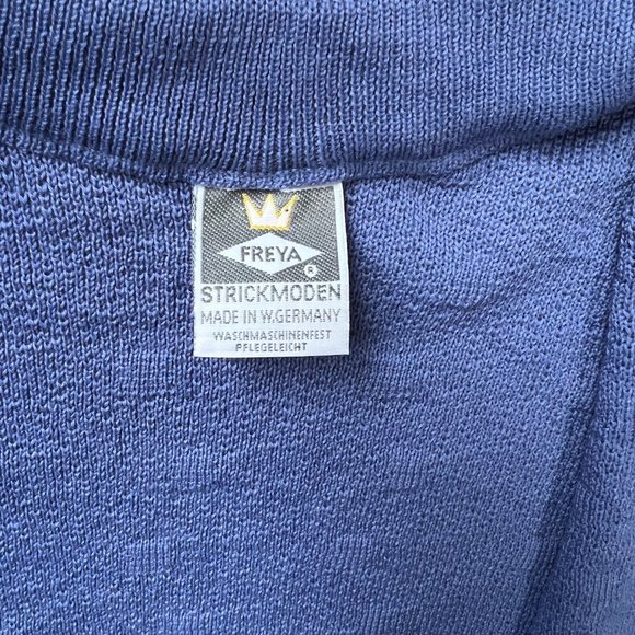 FREYA (Germany) Vintage Moss Stitch Garter Block Open Front Cardigan : L - Picture 6 of 7